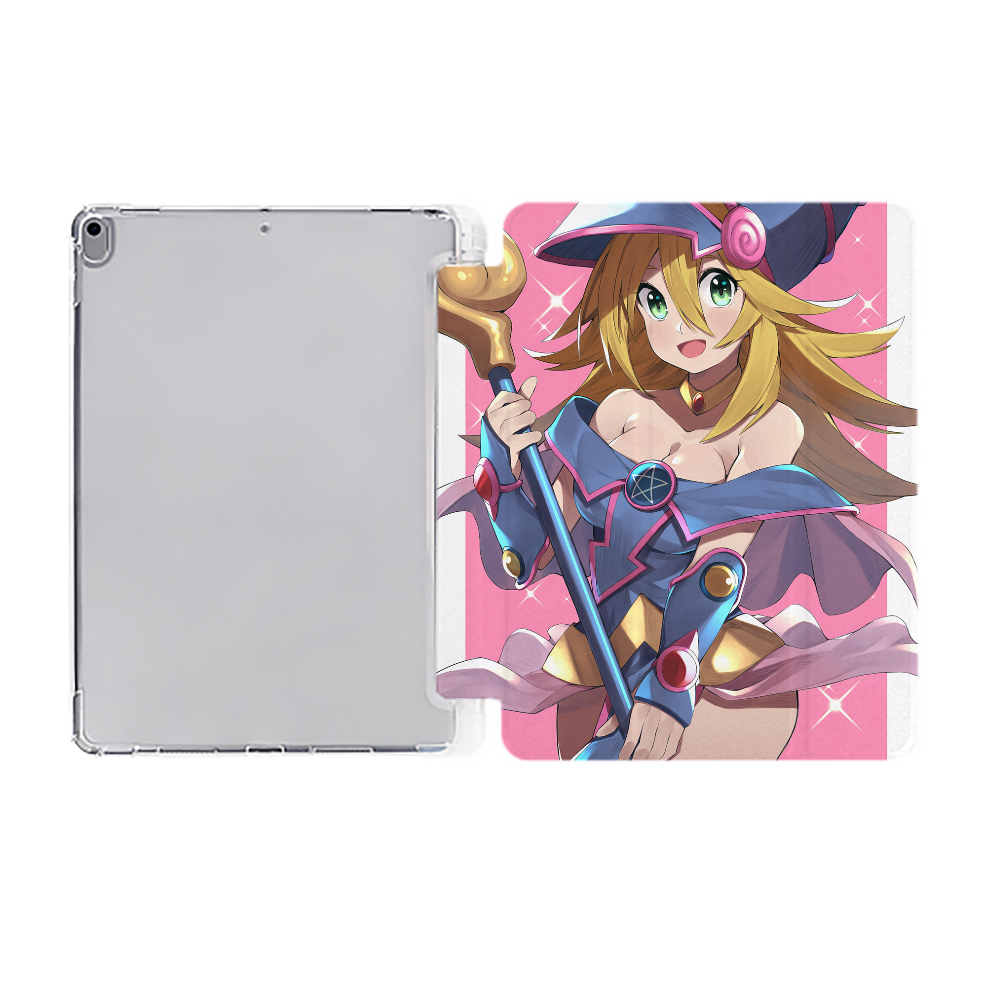 （画像用） 遊☆戯☆王 Yu-Gi-Oh! IPad ケース ペン収納付き 三つ折りスタンド PUレザー×シリコン 対応機種9.5/10.5/10.9インチ